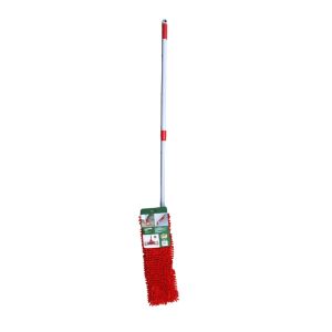 Flat Mop With Telescopic Metal Handle 40Cm Red  Grey 1 Ea 73305727