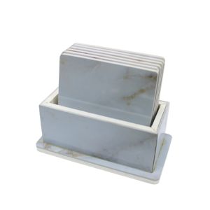 Marble Coaster  6pcs Set Light Grey  1 Ea 73137118