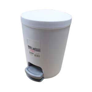 Sterilite StepOn Wastebasket 1.6Gal White 76410098002
