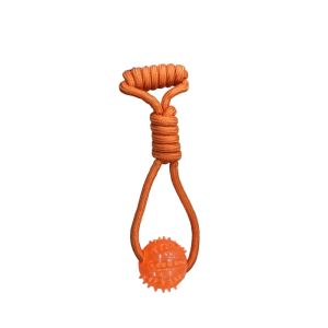 Pet Rope Toy With Tpr Ring  Orange 1 Ea 847-01394
