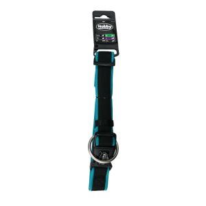 Nobby Adjustable Dog Collar – Black & Teal (Size M)
