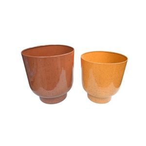 Speckled Metal Planter Set -2Pcs