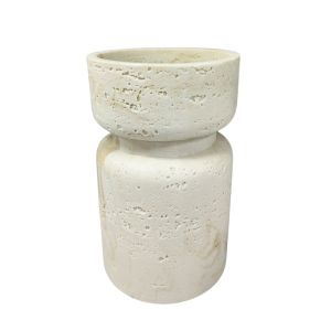Polyresin Candle Holder (No Wax)  9x9x15cm  -  Cream