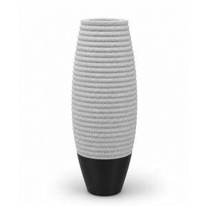 Polyresin Ribbed Decorative Vase 11 x 15 x 40cm