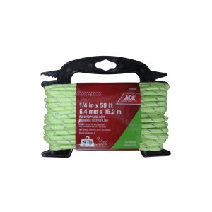 Ace Reflective Diamond Braided Polypropylene Rope 1/4X50Ft Green 1 Ea 5999456
