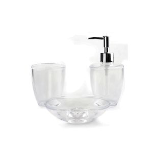 Living Accents 3Pc Bathroom Accessories Set  Clear 1 Ea 6998598