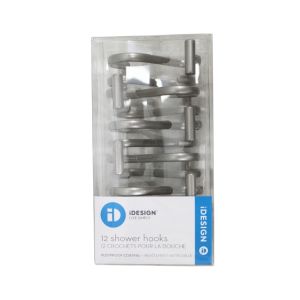  Idesign T Bar Shower Hooks Set Of 12  Satin 1 Ea 4581674