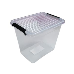 Clear Plastic Storage Box W/ Locking Lid - 3L