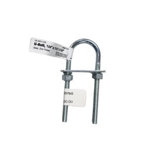  1/4 in x 1-1/16 in x 3-1/2 in Zinc-Plated U-Bolt W/ Nuts & Plate