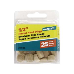 Wolfcraft Round Hardwood Head Plug 1/2 in. D X 0.3 in. L  1 Each 5014204
