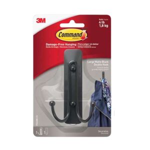 3M Command Large Double Hook 4lb Black 1 Ea 5018892