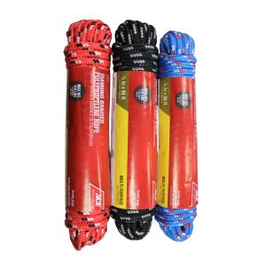 Ace Polypropylene Rope Half x50ft Blue, Red, Black 1 Ea 7809239