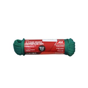 Ace Poly Rope Three 16th x100ft Green 1 Ea 7810948