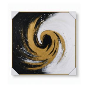 Abstract Swirl Canvas Wall Art with PS Frame 102 x 102cm