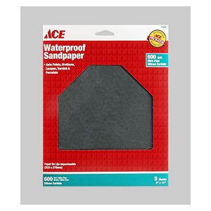 ACE 600 Grit Waterproof Sandpaper – 5 Pack