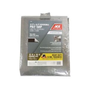 Ace Reversible Heavy Duty Poly Tarp 12x16 Ft Black Silver 1 Each 7173180