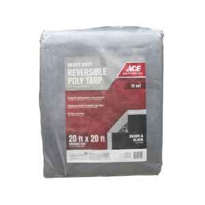 Ace Heavy Duty Polyethylene Tarp 20x20ft Black/Silver 1 Ea 7191992