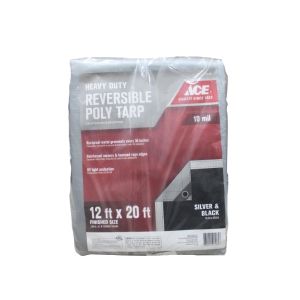 Ace Heavy Duty Polyethylene Tarp 12x20ft Black/Silver 1 Ea 7133796