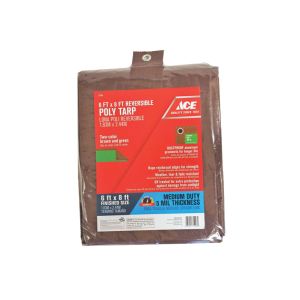 Ace Intl Reversible Medium Duty Poly Tarp 6x8 Ft Brown 1 Each 75906