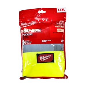 Milwaukee High-Visibility Safety Vest – Class 2, L/XL, Zippered