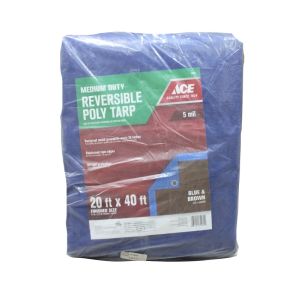 Ace Poly Tarp 20x40Ft Blue Brown 1 Each 74962