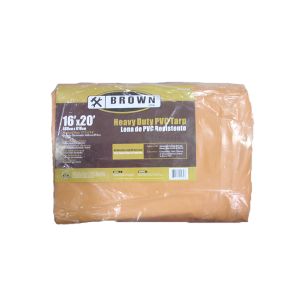 Brown USA Heavy Duty PVC Tarp 16x20 Ft Yellow 1 Each HTT1620