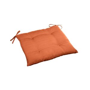 Terracotta Tufted Chair Cushion W/Ties