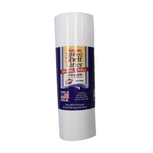 Plast-O-Mat Ribbed Shelf Liner White 12in x 20ft 1Ea 61461