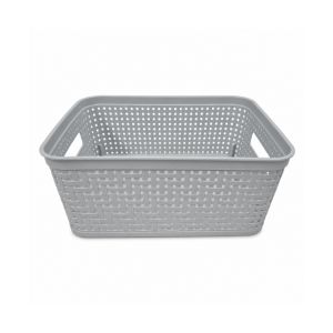 Small Woven Storage Basket- Gray