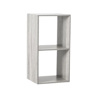 2-Cube Vertical Storage Organizer Gray Wood Finish 34.5X32X67.5cm 1Ea 138967A