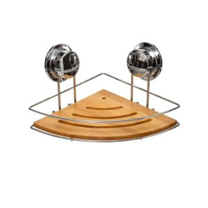  Bamboo Base Corner Basket W/ 2 Chrome Power Suction 1Ea 734-1438238