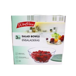 WindRose Salad Bowls 3-Pcs Set W/ Lids 1Ea 723-05556