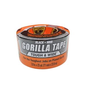 Gorilla Tape Tough & Wide  Black, 2.8 in x 25 yd 1Ea 4595559