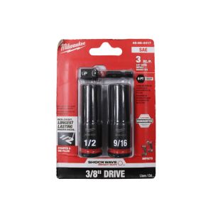Milwaukee Deep Impact Socket Set 3pc 3/8