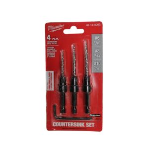 Milwaukee Countersink Bit Set Hex Shank 4pc   1 Ea 2029479