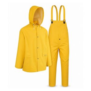 PVC/Polyester Rain Suit, Yellow-Medium