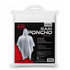 PVC Rain Poncho W/ Hood- One Size