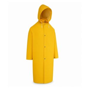 PVC/Polyester Waterproof Rain Jacket W/ Hood - Yellow (XXL)