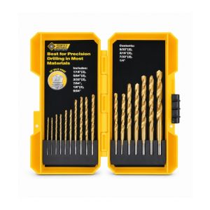 Steel Grip Titanium Drill Bit Set Straight Shank 17 pc