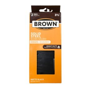 Brown Solid Steel Door Hinges, 3½
