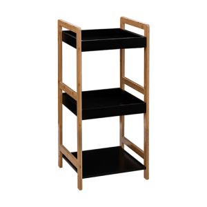 5Five  Storage Rack 3 Shelves 36x33x80cm Bambo Black 1 Ea 330704