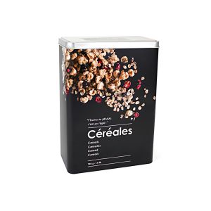5Five Metal Cereal Box 18x10x24.5cm Black 1 Ea 330721