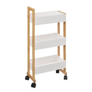 Trolley Natureo On Castors 3 Tier  Bambo White 1 Ea 330744