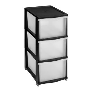 5Five Storage Unit 3 Drawers 26.8x37x63.1cm Black 1 Ea 330756