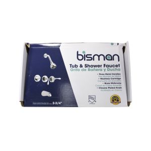 Bisman Three Handle Tub and Shower Faucet Chrome Plated Finish 1 Each BMBSF002CP