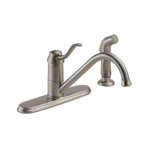 Single-Handle Kitchen Faucet W/ Side Sprayer – Brushed Nickel Finish