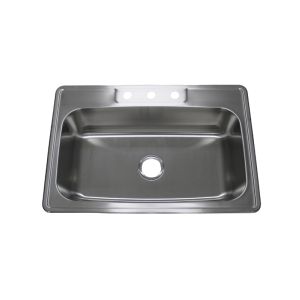 Pelican 18 Gauge Top Mount Basin 3 Hole 33 x 22 x 9 In 1 Each PL-VT3322-3 18G
