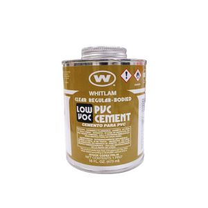 JC Whitlam Regular Low Voc Pvc Cement 16 Oz Clear 1 Each PRL16
