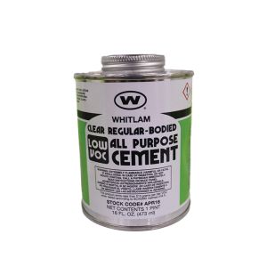 JC Whitlam All Purpose Regular Bodied Pvc Cement 16 Oz Clear 1 Each APR16