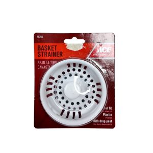 ACE SINK DRAIN STRAINER BASKET WHITE 8.9CM (3.5IN) 1 Ea 45206